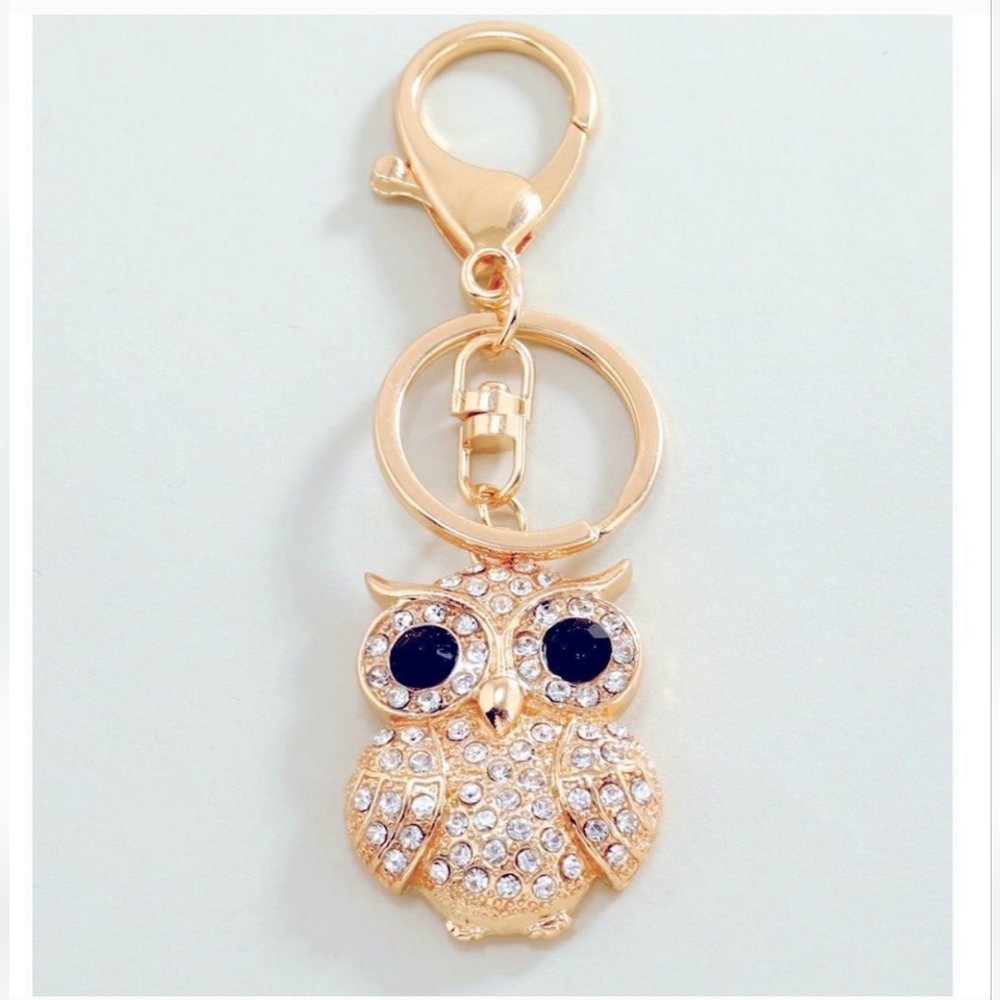 Luna the Owl 🦉✨ Rhinestone Bag Charm & Keychain